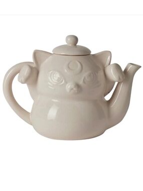 KILLSTAR Ghost Kitty White Teapot Ceramic 48oz NIB